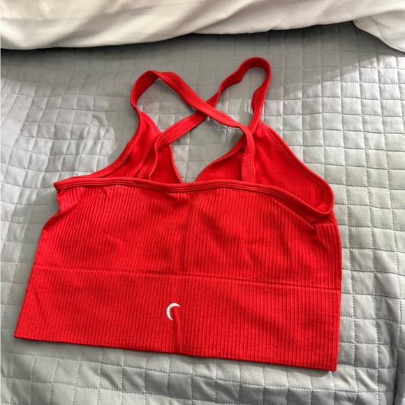 Red Ribbed Halter Top (Reve Crop Top Bra) - Picture 2 of 2